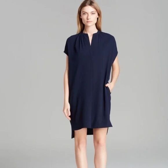 VINCE Short Sleeve Popover Shift Dress - Picture 1 of 10